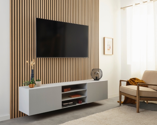 PANNEAUX ACOUSTIQUES 18*134*2800 LIGHT WALMUT 239 (PAQUET DE 6LAMES 2.23M²)