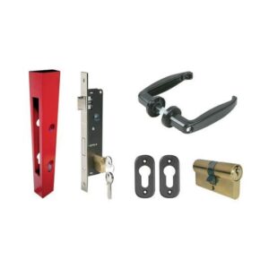 KIT SERRURE PORTAIL BATTANT T14 SUR TUBE CARRE
