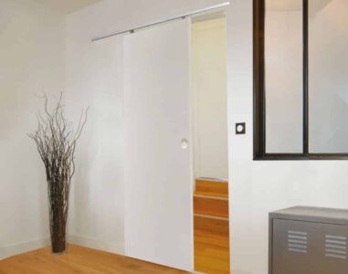 KIT COULISSANT 190CM + PORTE ALVEOLAIRE PREPEINTE 2040*830
