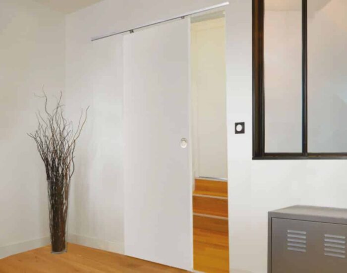 KIT COULISSANT 190CM + PORTE ALVEOLAIRE PREPEINTE 2040*830