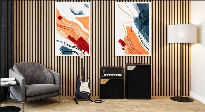 PANNEAUX ACOUSTIQUES 22*600*2400 CHENE CLAIRE PRIX LAME (1.44M²)