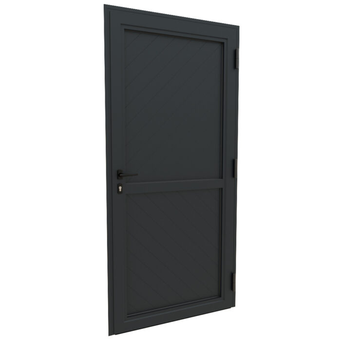 PORTE ALU PLEIN NOIR 1400*2175
