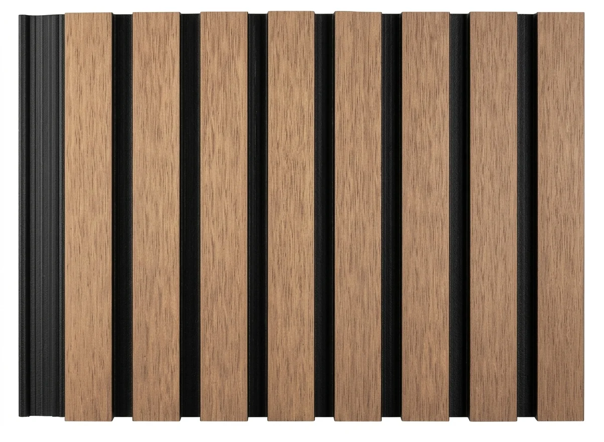 CLIN BARDAGE CLAIR VOIE COMPOSITE 25*222*2M80 WALNUT+BLACK (AI Enhanced) CLIN BARDAGE CLAIR VOIE COMPOSITE 25*222*2M80 WALNUT+BLACK – Image 1
