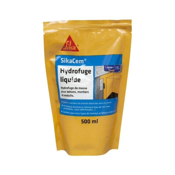 HYDROFUGE LIQUIDE MORTIER BETON SIKACEM 500ML