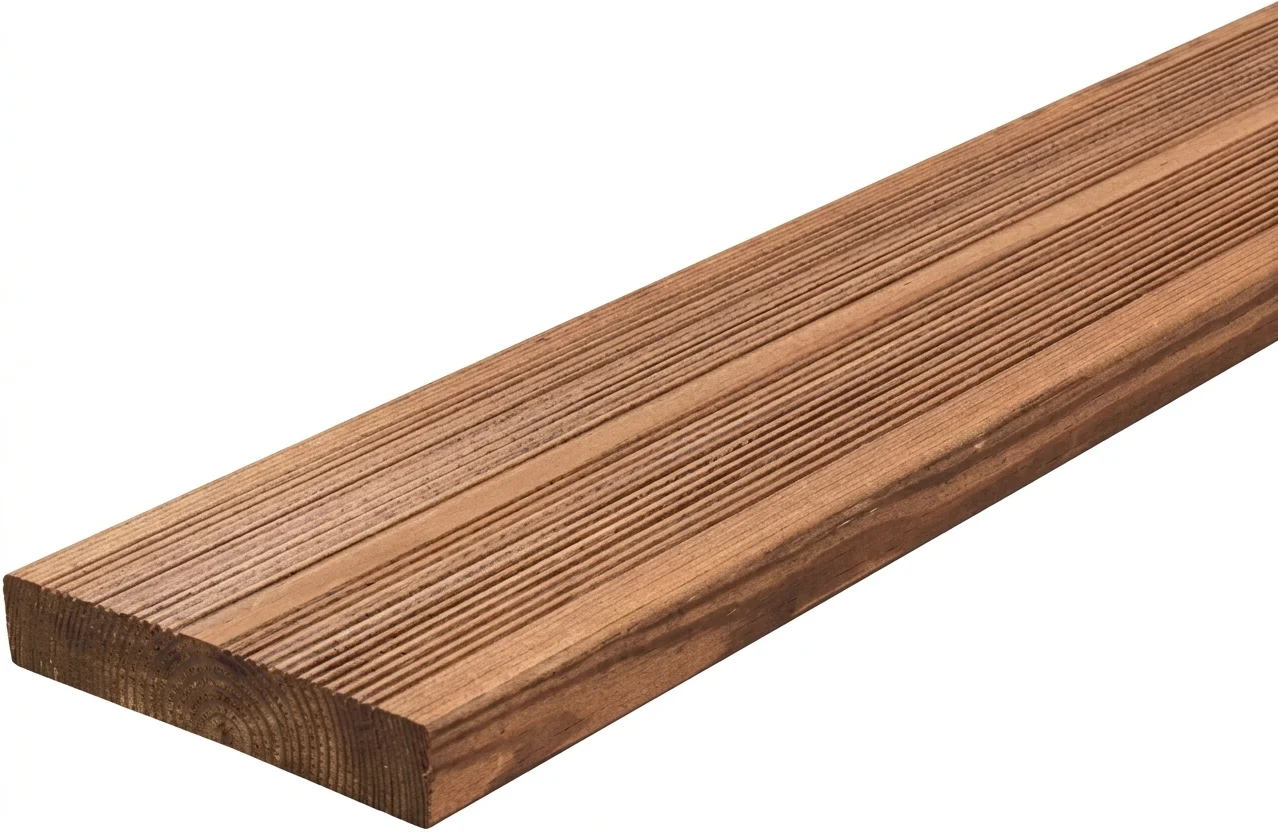 LAMES TERRASSE 28*145*4M TRAITE CL4 MARRON (AI Enhanced) LAMES TERRASSE 28*145*4M TRAITE CL4 MARRON – Image 1