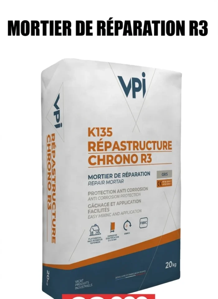 MORTIER DE REPARATION CHRONO R3 K135 VPI 20KG - GRIS