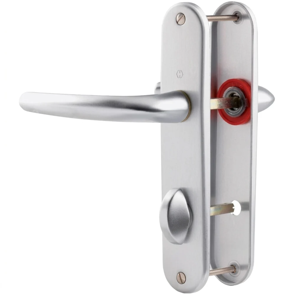 POIGNET ALU ARGENT CONDAMNATION POUR BLOC PORTE 165MM (AI Enhanced) POIGNET ALU ARGENT CONDAMNATION POUR BLOC PORTE 165MM – Image 1