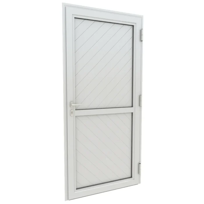 PORTE ALU PLEIN BLANC 890*2170