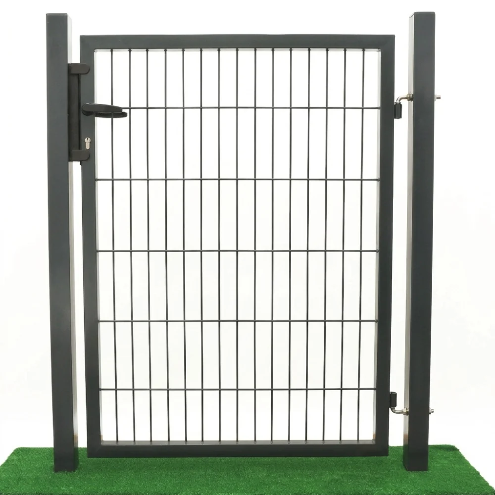 PORTILLON JARDIN CARRE 1BATTANT NOIR 1M*1.50M (AI Enhanced) PORTILLON JARDIN CARRE 1BATTANT NOIR 1M*1.50M – Image 1