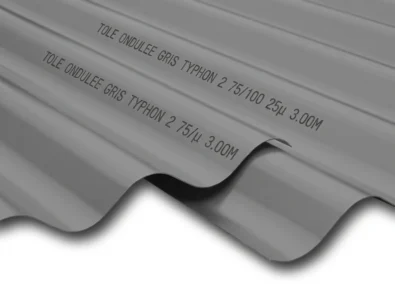 TOLE ONDULEE GRIS TYPHON 2 75/100 25µ 3.00M
