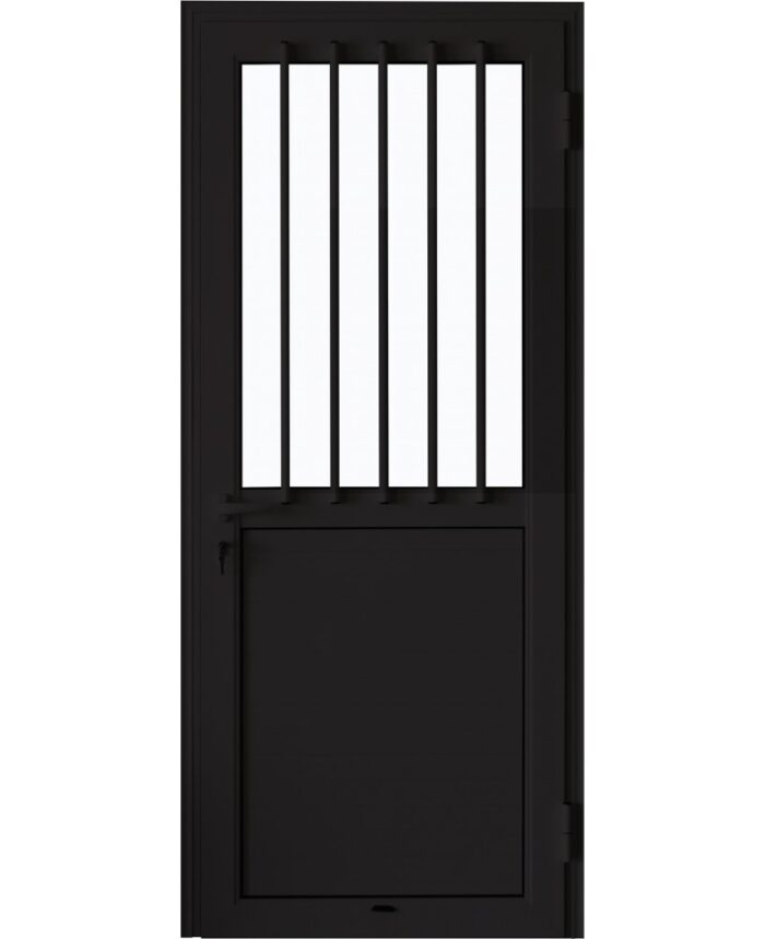 EA - PORTE ALU NOIR BAREAUDEE 890*2170 DROIT