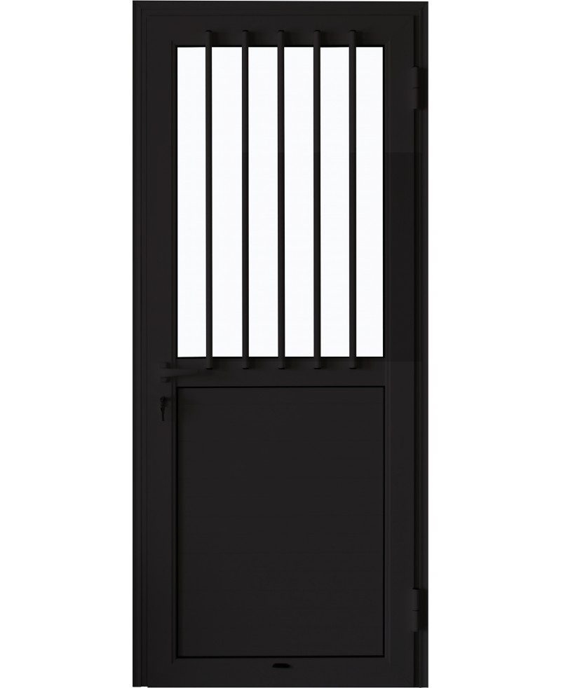 CREATOR: gd-jpeg v1.0 (using IJG JPEG v62), quality = 90 EA - PORTE ALU NOIR BAREAUDEE 890*2170 GAUCHE – Image 1