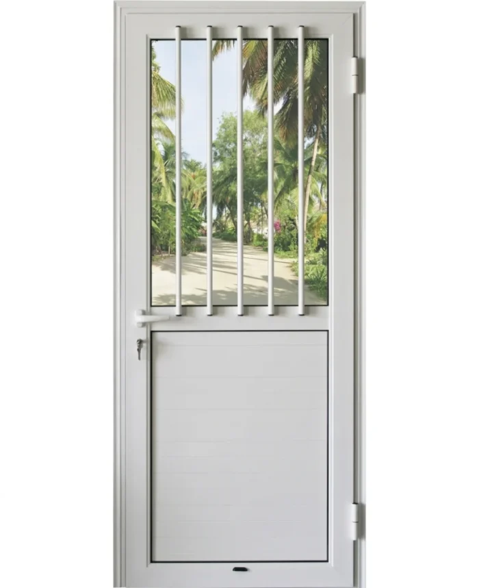 EA - PORTE ALU BLANC BAREAUDEE 990*2170 DROIT
