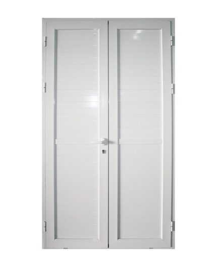 EA - PORTE ALU PLEIN BLANC 2 BATTANTS 1190*2170