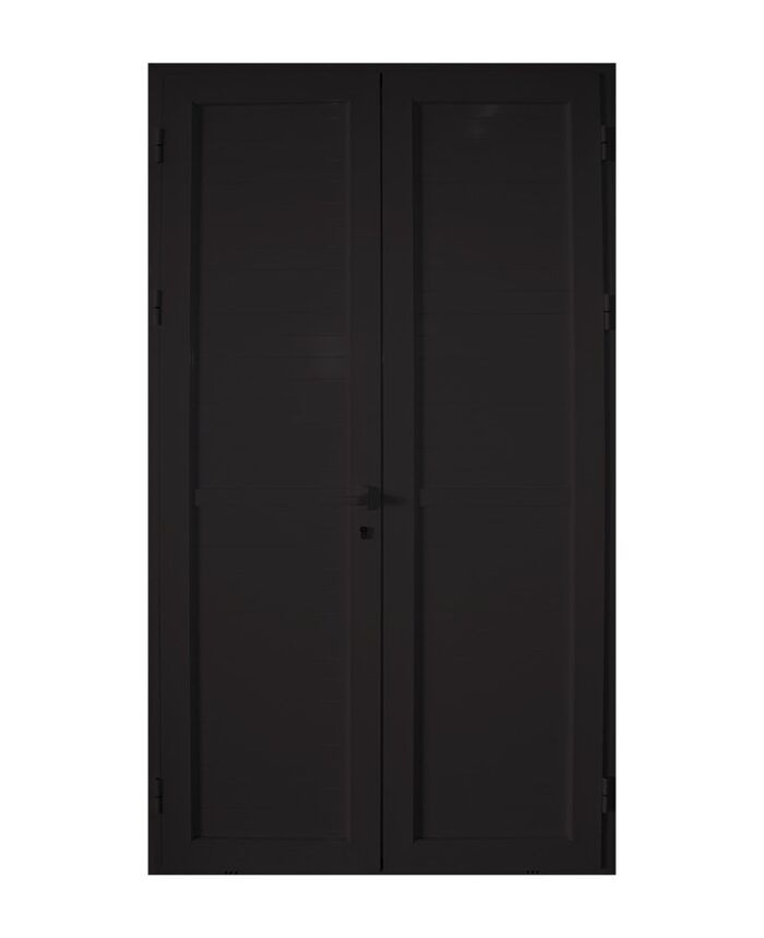 EA - PORTE ALU PLEIN NOIR 2 BATTANTS 1190*2170