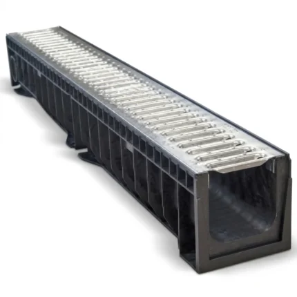 CANIVEAU PE+GRILLE GALVA 130MM HAUTEUR 75MM