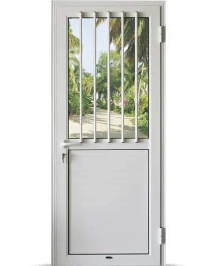 EA - PORTE ALU BLANC BAREAUDEE 890*2170 GAUCHE