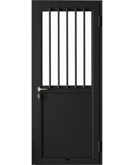 EA - PORTE ALU NOIR BAREAUDEE 890*2170 DROIT
