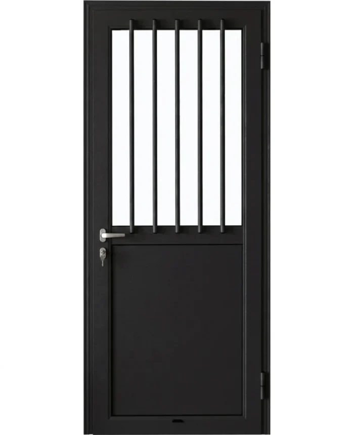 EA - PORTE ALU NOIR BAREAUDEE 890*2170 DROIT