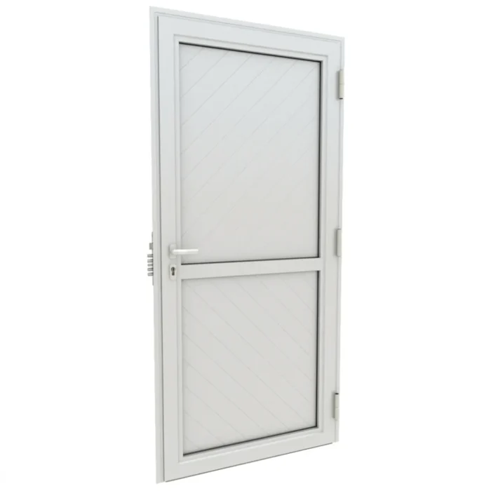 EA - PORTE ALU PLEIN BLANC 890*2170 DROIT
