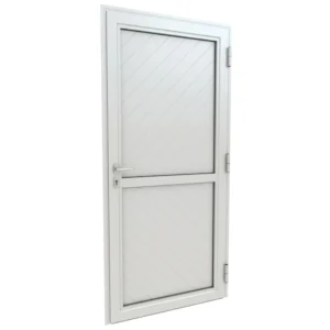EA - PORTE ALU VITREE BAS PLEIN BLANC 890*2140 - DROIT
