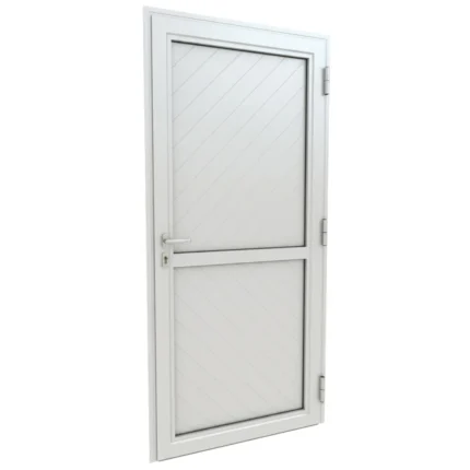 EA - PORTE ALU VITREE BAS PLEIN BLANC 890*2140 - DROIT