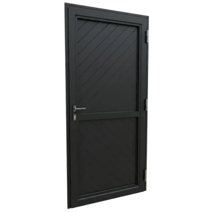 EA - PORTE ALU VITREE BAS PLEIN NOIR 890*2140 GAUCHE