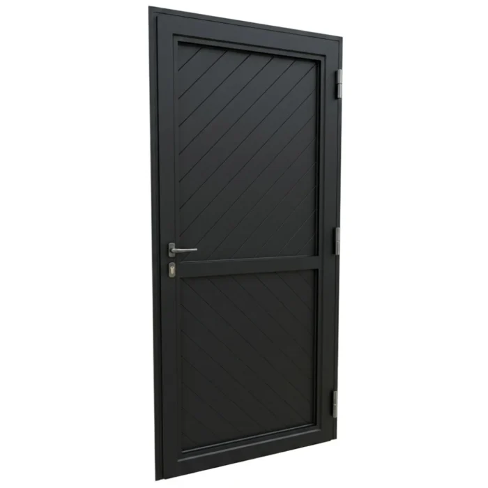 EA - PORTE ALU VITREE BAS PLEIN NOIR 890*2140 GAUCHE