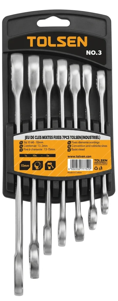JEU DE CLES MIXTES FIXES 7PCS TOLSEN (INDUSTRIEL)