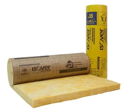 LAINE DE VERRE ISOPROTECH' 1.2M x 13.5M x 45MM KRAFT (16.20 M²)