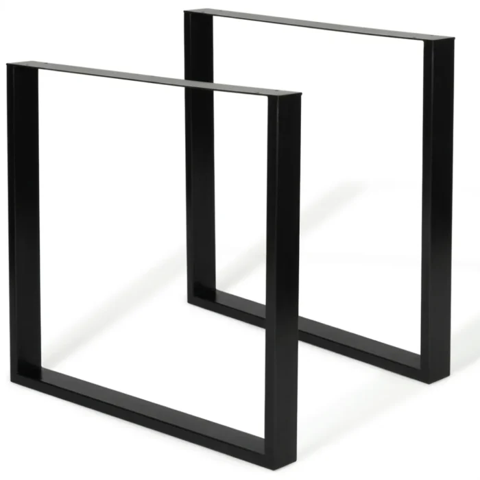 PIED DE TABLE CARRE L70*H72 - NOIR (80*20*1.5MM) - 2PCS/BOITE