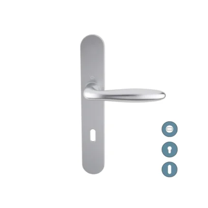 POIGNET ALU  ARGENT POUR BLOC PORTE 165MM