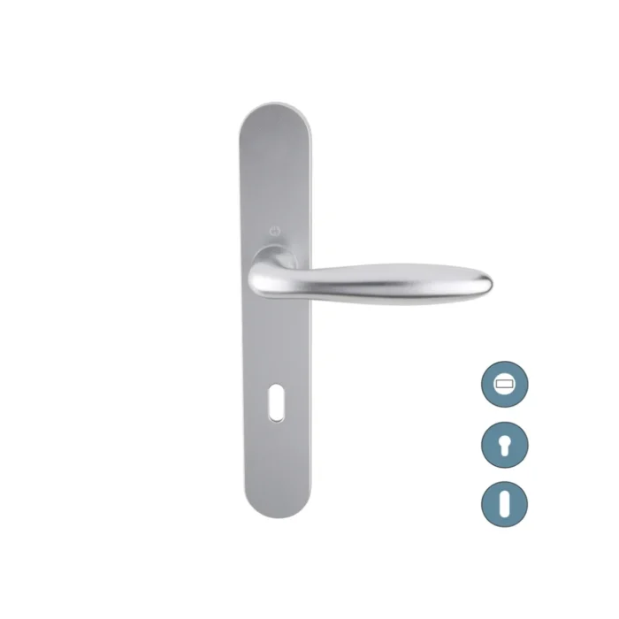 POIGNET ALU ARGENT POUR BLOC PORTE 165MM