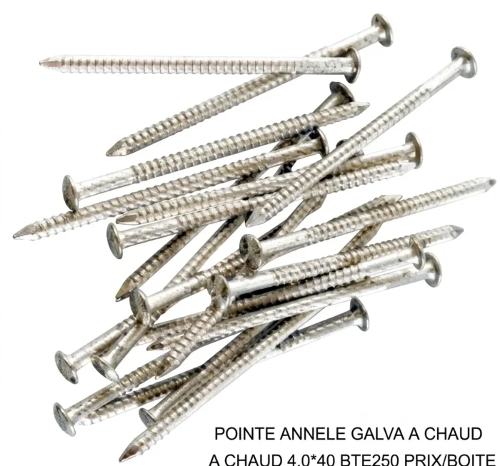 POINTE ANNELE GALVA A CHAUD 4.0*40 BTE250 PRIX/BOITE