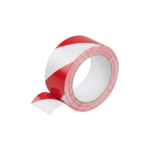RUBAN DE SIGNALISATION - BLANC/ROUGE - 100M*5CM