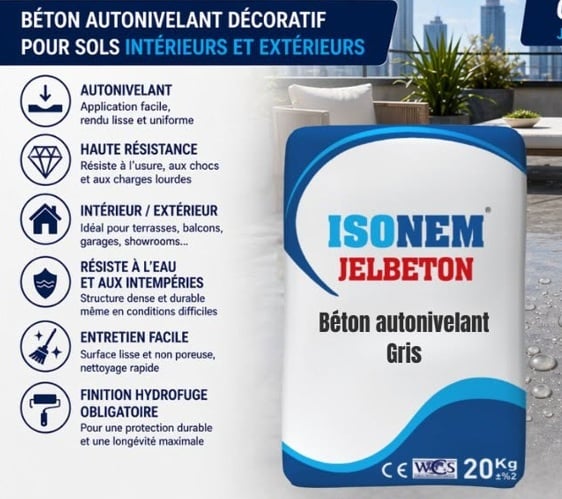 ISONEM JEL BETON - BETON AUTONIVELLANT - 20KG