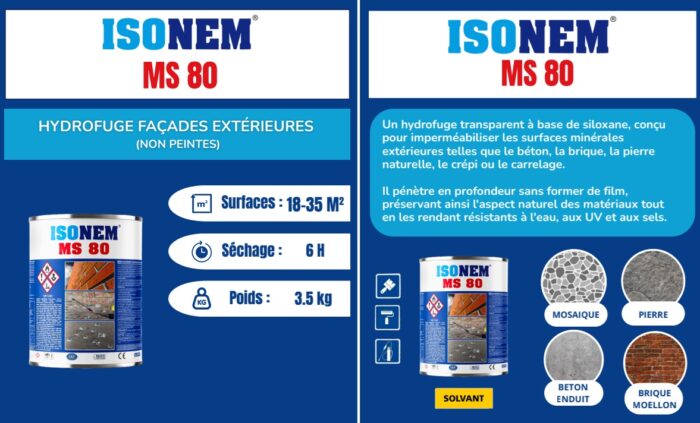 ISONEM MS80 - HYDROFUGE FACADE EXTERIEUR