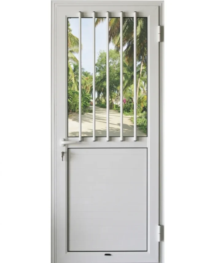 EA - PORTE ALU BLANC BAREAUDEE 990*2170 DROIT