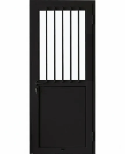 EA - PORTE ALU NOIR BAREAUDEE 890*2170 GAUCHE
