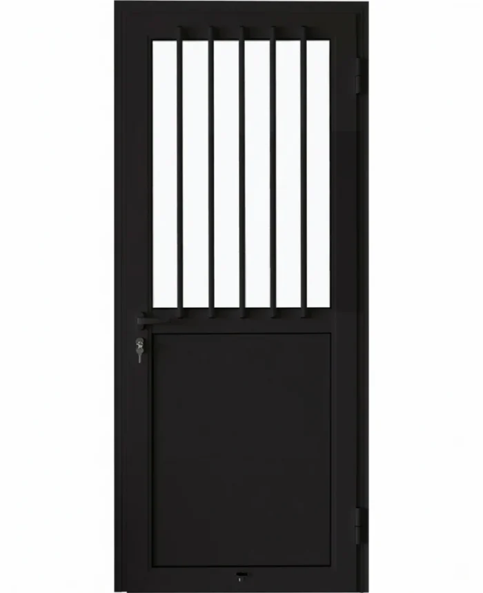 EA - PORTE ALU NOIR BAREAUDEE 890*2170 GAUCHE