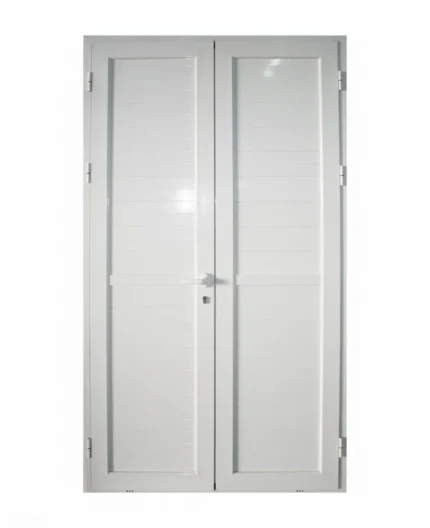 EA - PORTE ALU PLEIN BLANC 2 BATTANTS 1190*2170