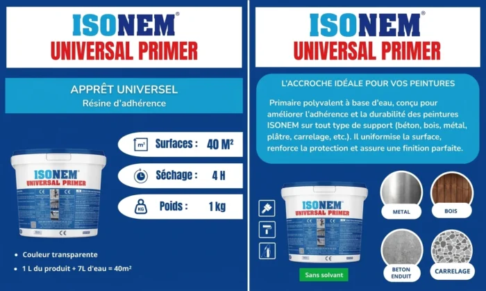 ISONEM UNIVERSAL PRIMER - APPRET ADHERENCE UNIVERSEL - 1KG